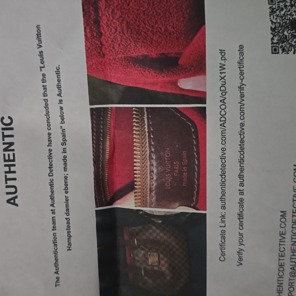 Authentic Louis Vuitton Damier Ebene Hampstead MM